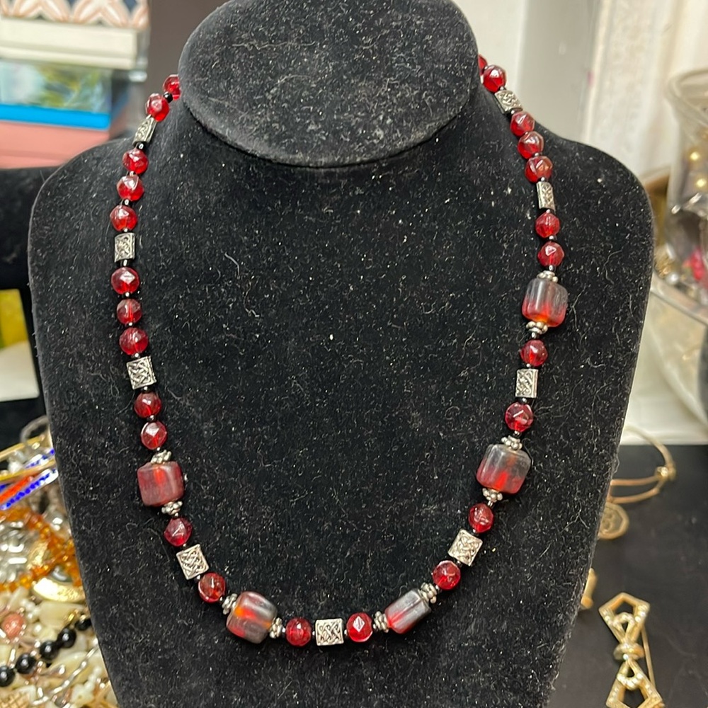 Red glass Necklace
